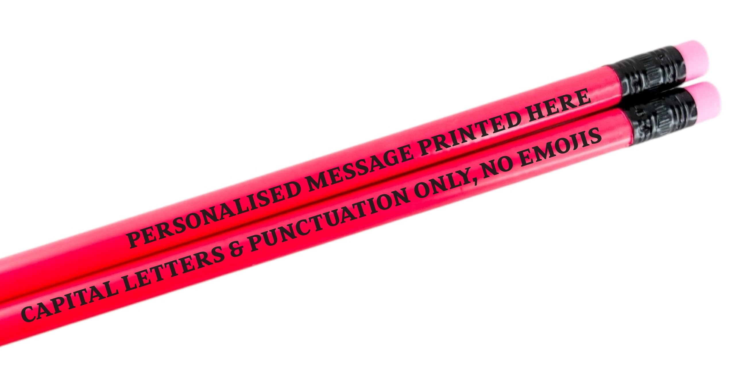 Personalised Pencils - Choice of Colours and Quantities (Neon Pink, 2 Pencils)