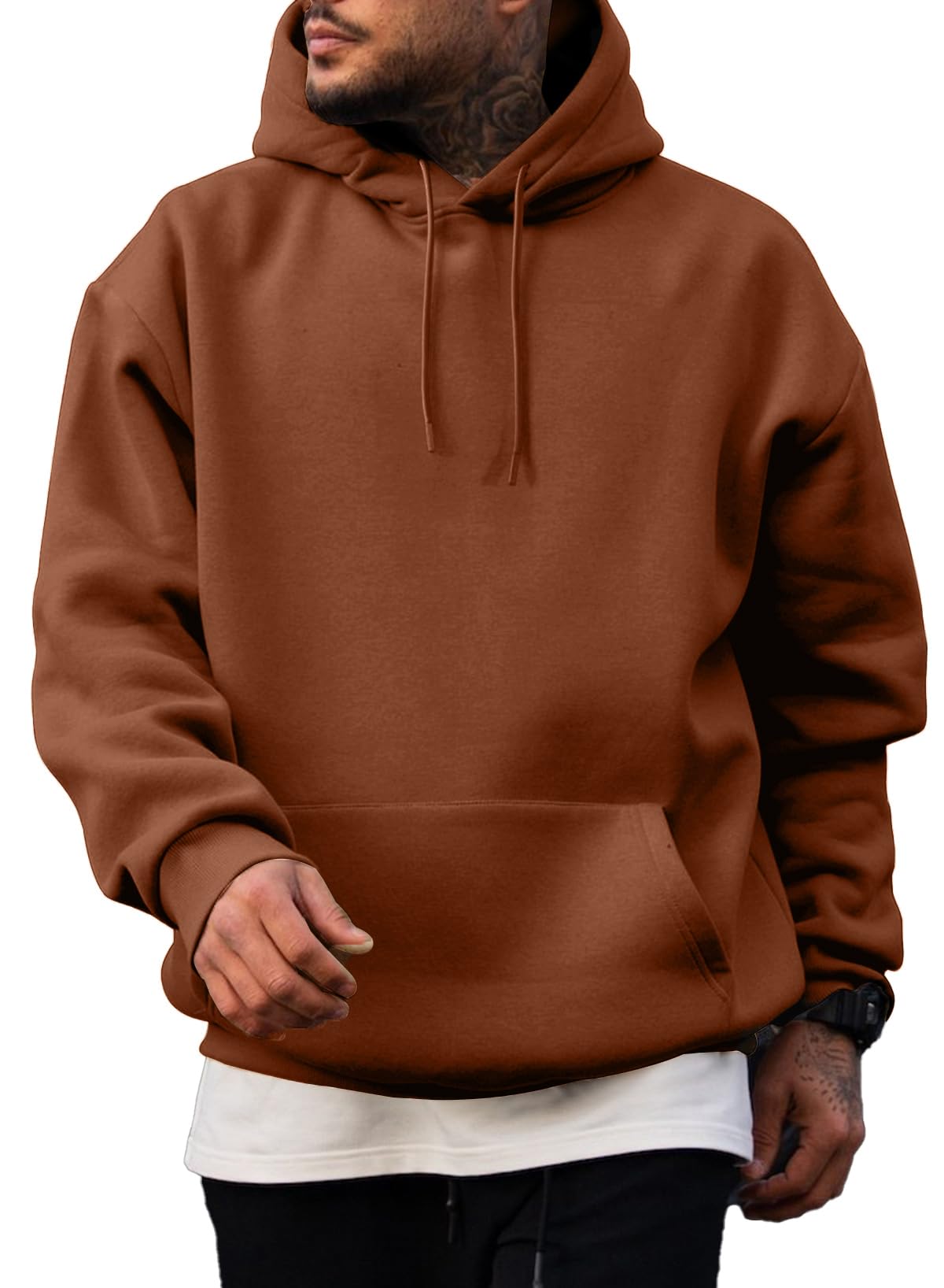 JMIERR Mens Fleece Lined Oversized Hoodie Pullover Sweatshirts