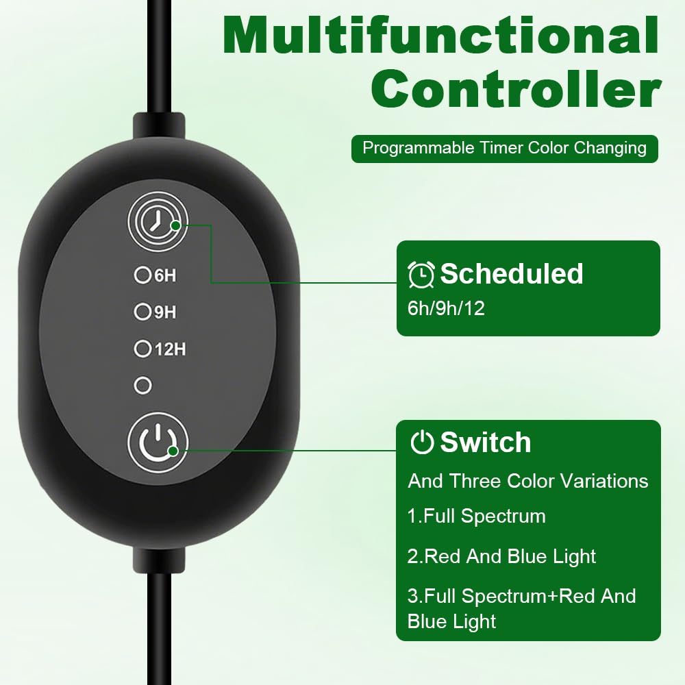 Lampe Plante Interieur, 243 LEDs Lampe Horticole Led Spectre Complet avec Minuterie et 3 Modes d'Éclairage, 45 W, Lumière de Croissance pour Plantes avec Base Ronde [Classe énergétique E]