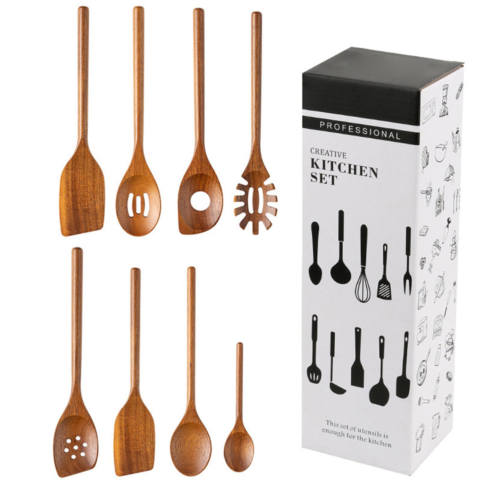 Ustensiles De Cuisine Anti-adhésif Naturel Sain Moderne Pâtisserie Mélange | Set D'Ustensiles De Cuisine 8 Pièces Manger naturel sain antiadhésif service mélange maison appartement