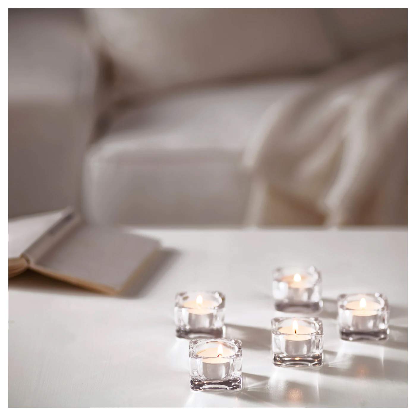 Glimma IKEA - Velas de té (100 unidades), color blanco