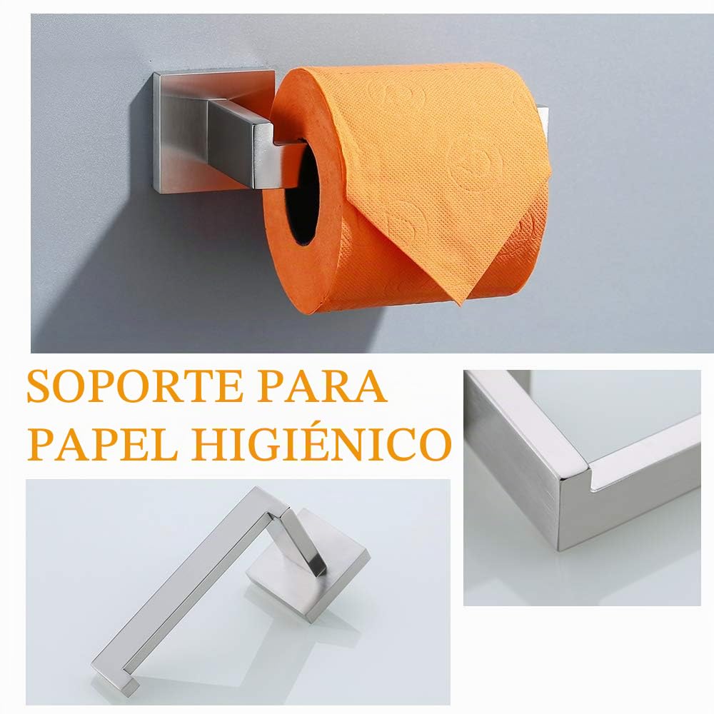 Turs de 3 Piezas Baño Accesorio Establecer Sus 304 Acero Inoxidable Inodoro Papel Titular Toalla Bar/Titular Gancho de Bata Montaje en Pared, Cepillado, Q7010BR