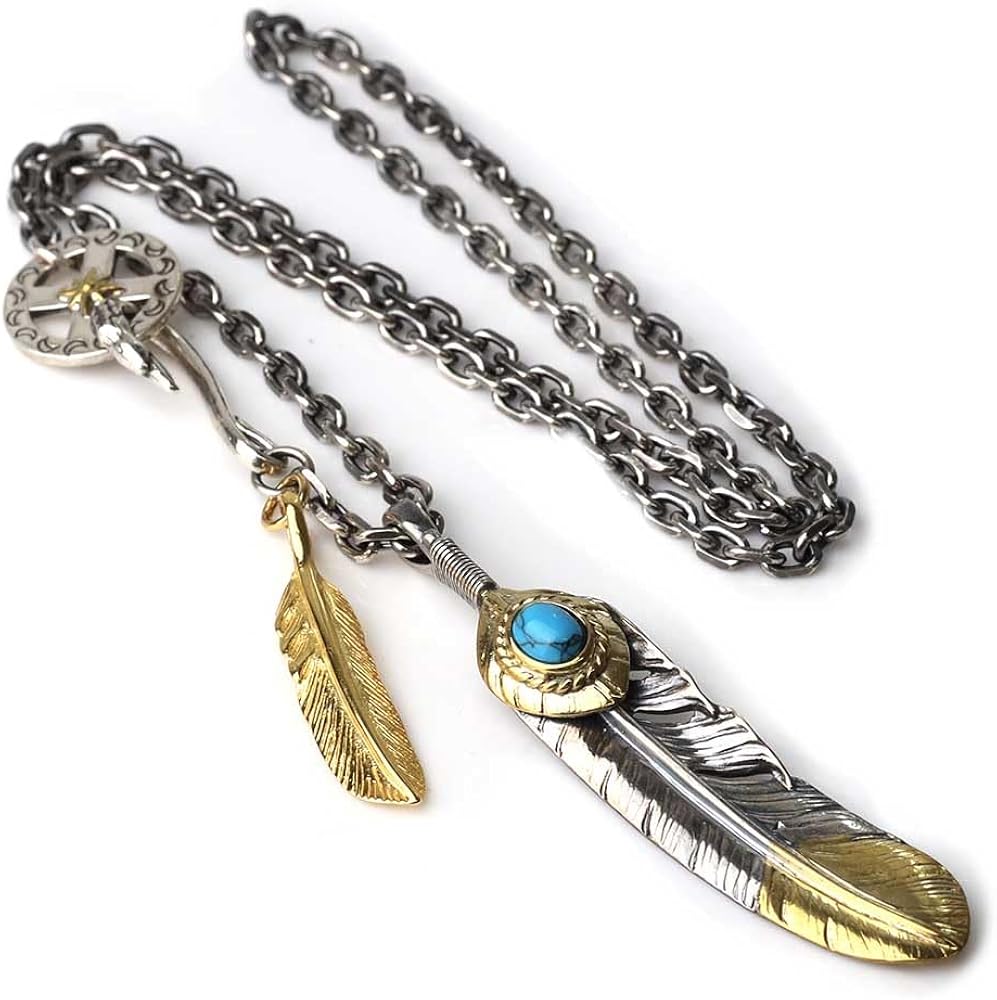 Amazon | [silver KYASYA]シルバー925 フェザーネックレス メンズ 羽根