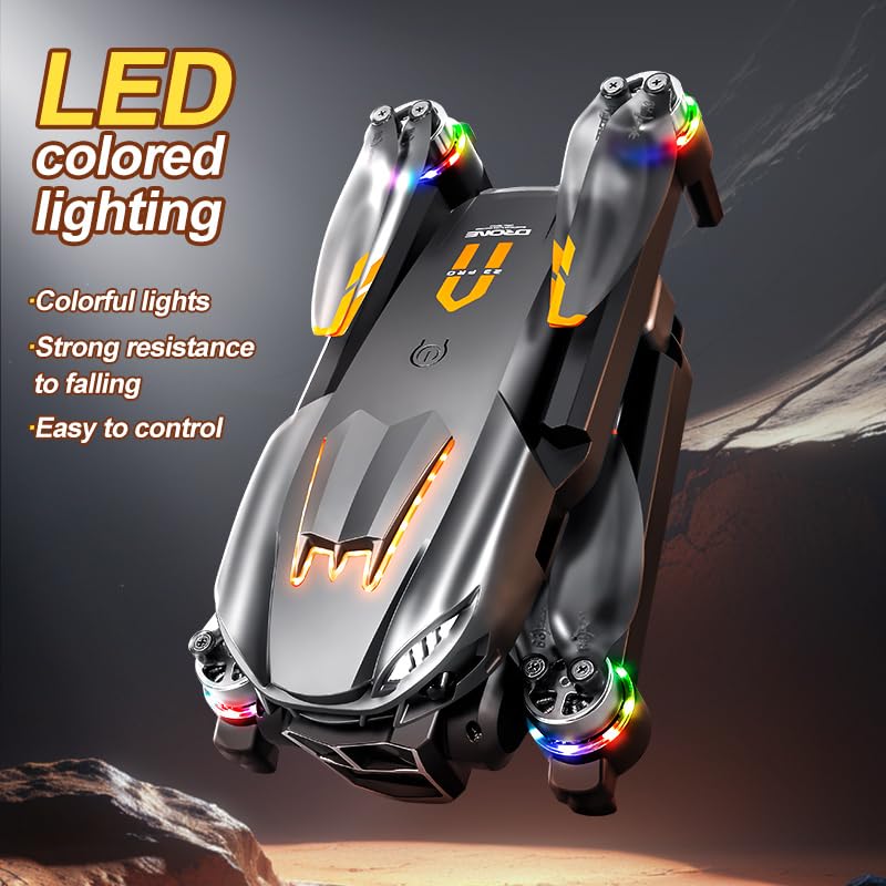 Drone with Phantom Breathing Light, Camera 6K HD FPV, Brushless Motor, 360°Flip and Intelligent Obstacle Avoidance, Waypoint Fly, Altitude Hold, Optical Flow Positioning, Foldable Drone for Beginners - Image 5