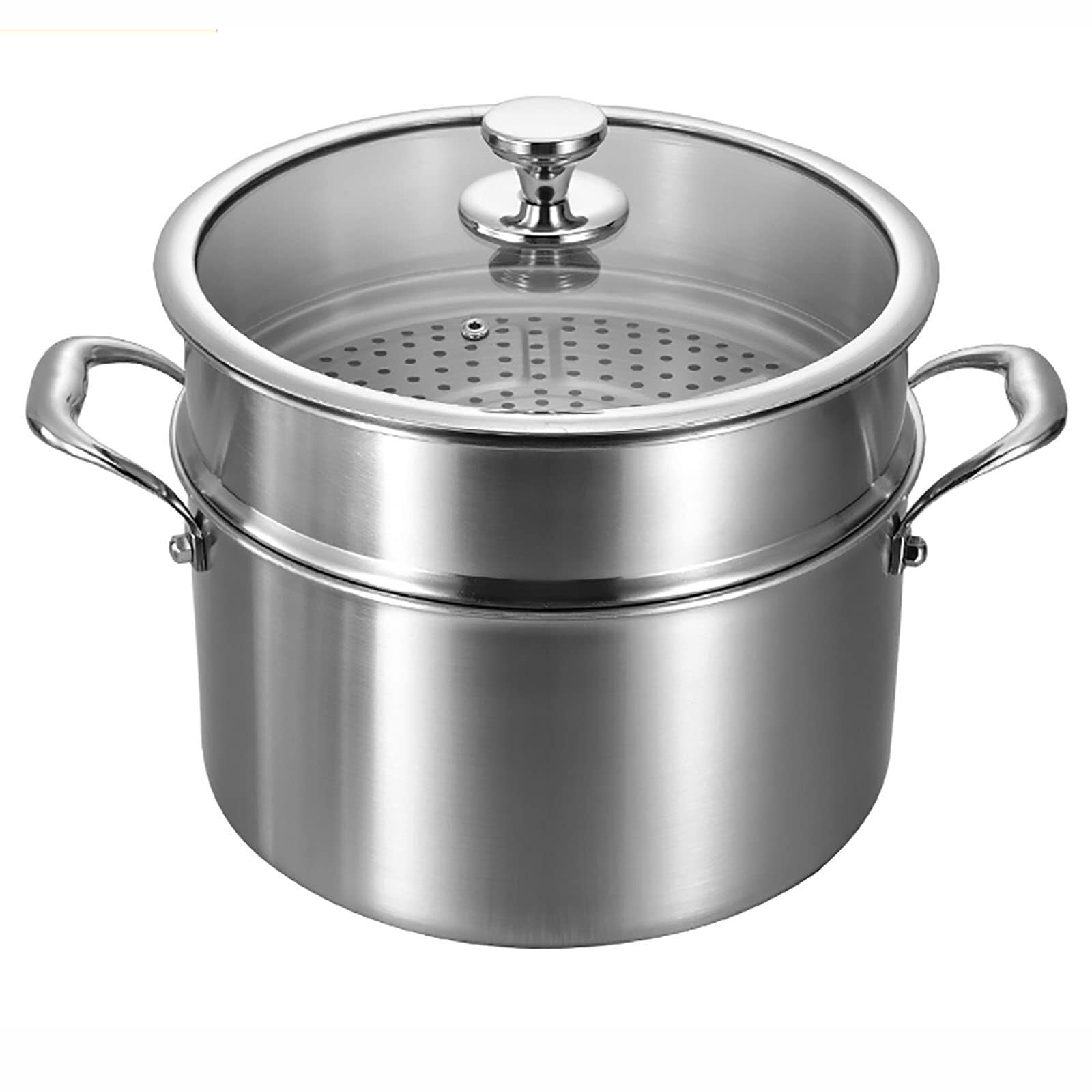 GTHTUHFD Stainless Steel Steamer Pot 316L, Thick Composite Bottom Soup Pot With Lid, For Home & Restaurant,28Cm,28Cm (Size_Name 28Cm),size_name-28Cm