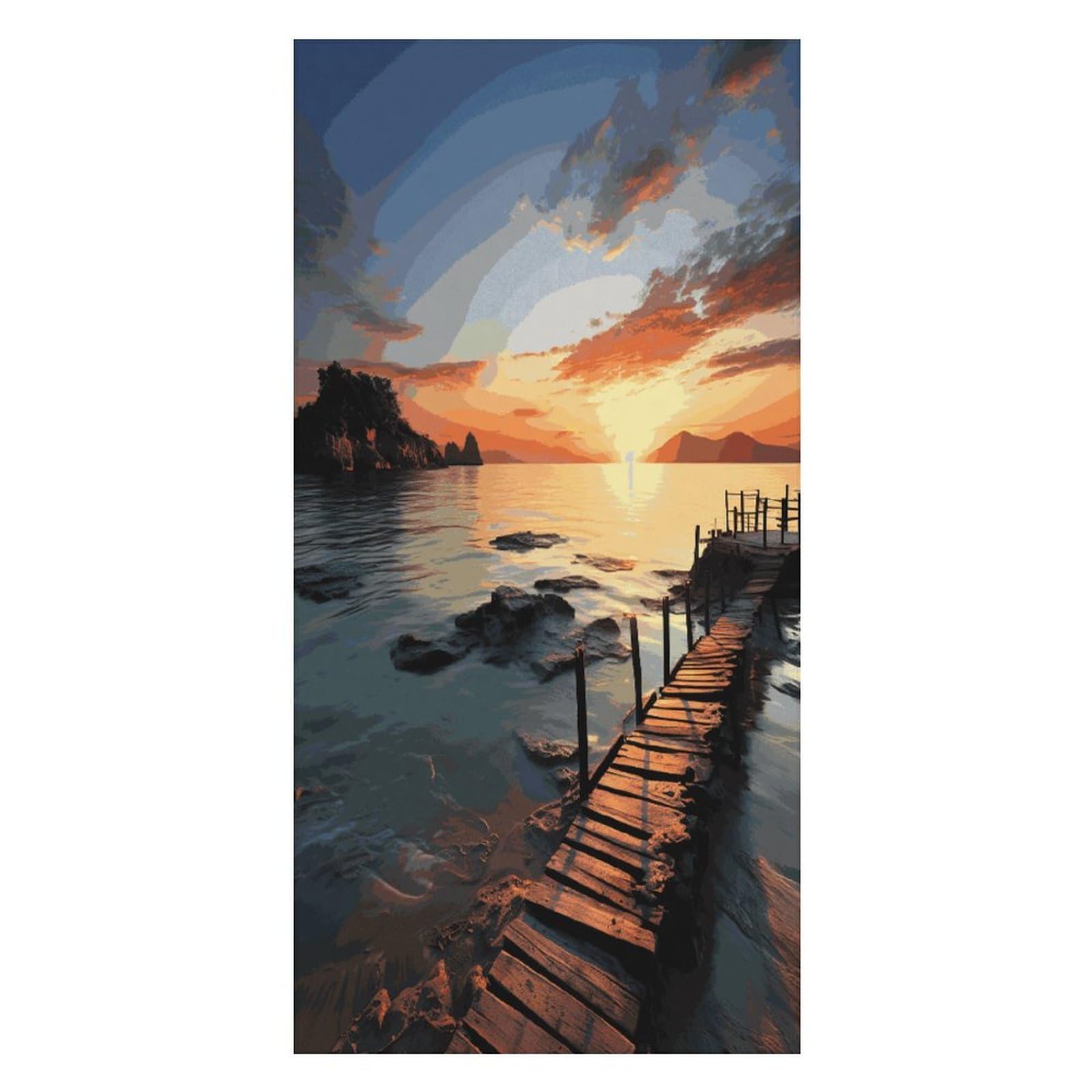Adfgyerh Unisex Style Seascape Sunset Ocean Beach Bath Towels Beach Towel Lightweight Quick Dry, Bath Towel For Travel Sports Pool Swimming Bath Camping Yoga Adults160x80cm