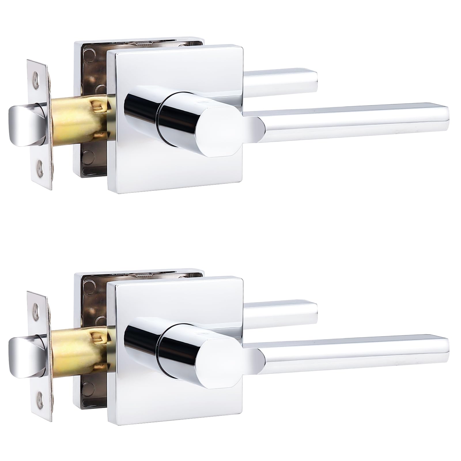 Probrico Door Handle with Lock - Brushed Nickel -22