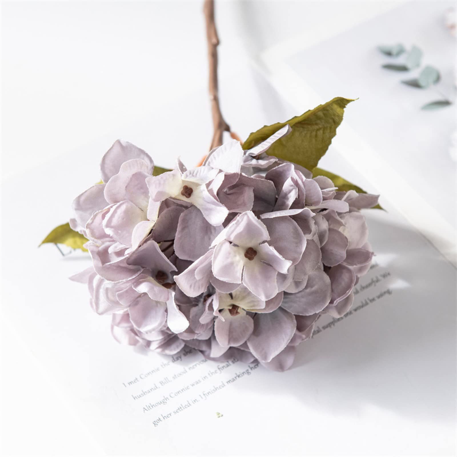 4 Pcs two-leaf hydrangea Bouquets Artificial Flowers for Wedding Birthday Party Table Centerpieces Floral Arrangement Home Kitchen Decor.
