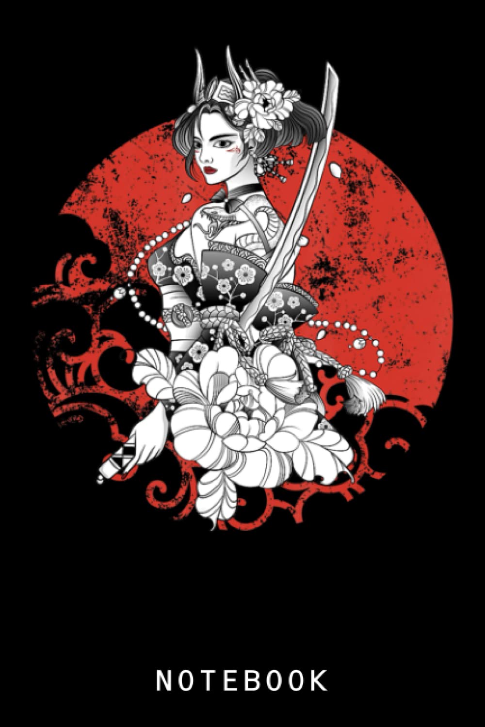 Japanese Animation Anime Geisha Kyoto Girl W Katana Sword Notebook: Cute Anime Girl Journal Or Notepad Diary, 6 x 9 120 Pages College Ruled Notebook, Anime Lover Gift Idea