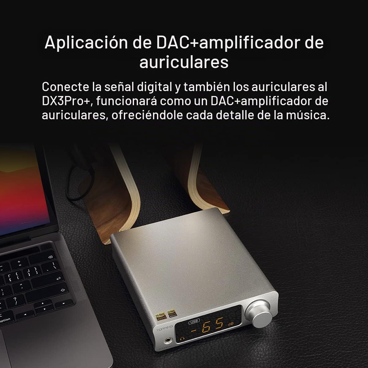 Topping DX3pro+ LDAC amplificador de auriculares ES9038Q2M XU208 NFCA Bluetooth5.0 decodificador USB/Opt/coaxial DAC AMP con control remoto (negro)