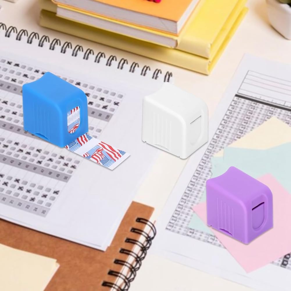 Lot de 3 distributeurs de timbres pour timbres - Rouleau de 100 - 3 couleurs de support pour timbres