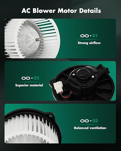 Vista 479 de SCITOO 700188 Reemplazo del motor del ventilador HVAC con jaula de ventilador para Toyota Tacoma 2005-2015, reemplazo OE - 87103-04043, 87103-04044