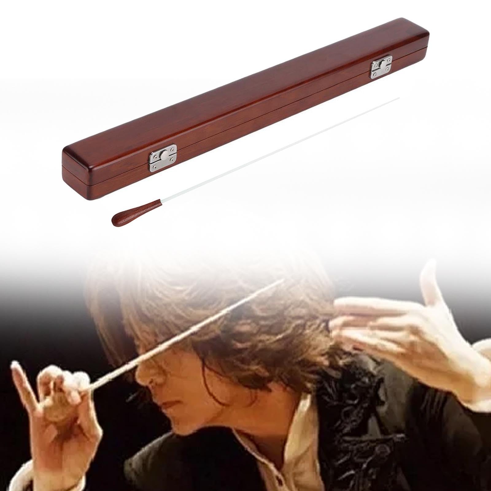 Colaxi Wood Handle Music Baton Conductor Baton with Case Professional 15 inch Orchestra Baton for Choral Directors Orchestral