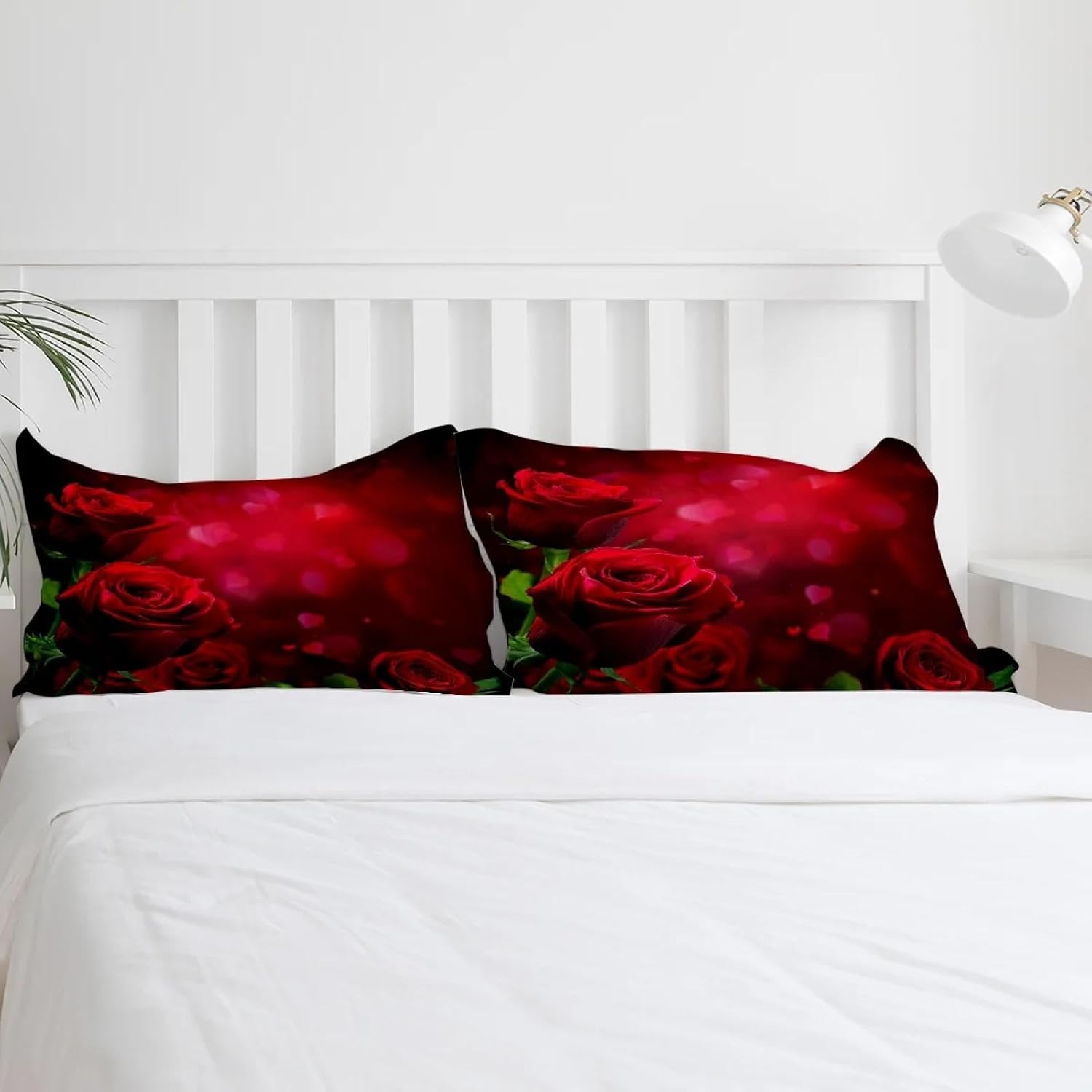 Red Rose Flower Double Bedding Set Duvet Cover Pillowcase Kids Adult Quilt Cover Duvet Cover King Bedroom Decor 135x200cm/80x80cmx2