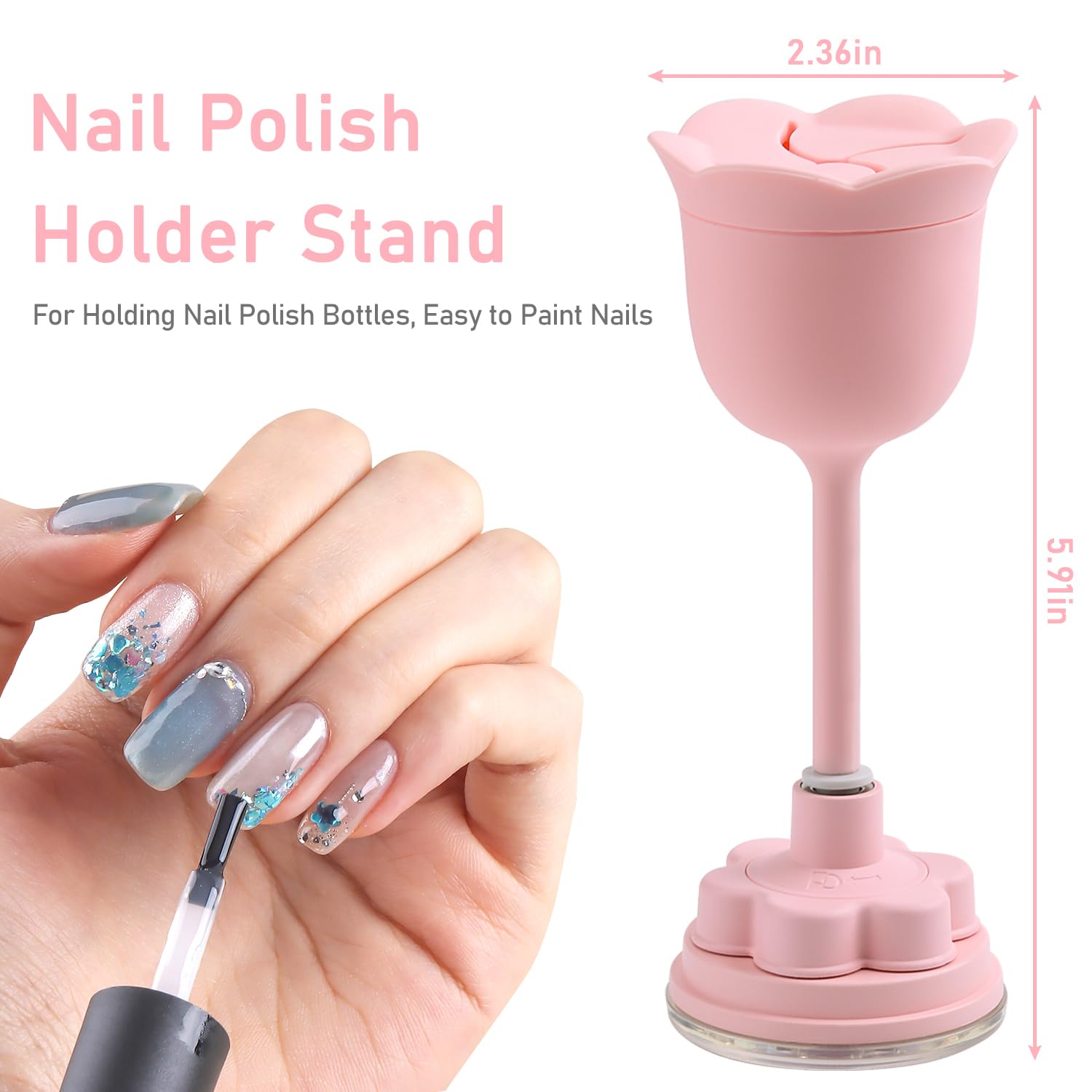 No Spill Nail Polish Holder Stand, Rotatable Gel Bottle Rest image 2