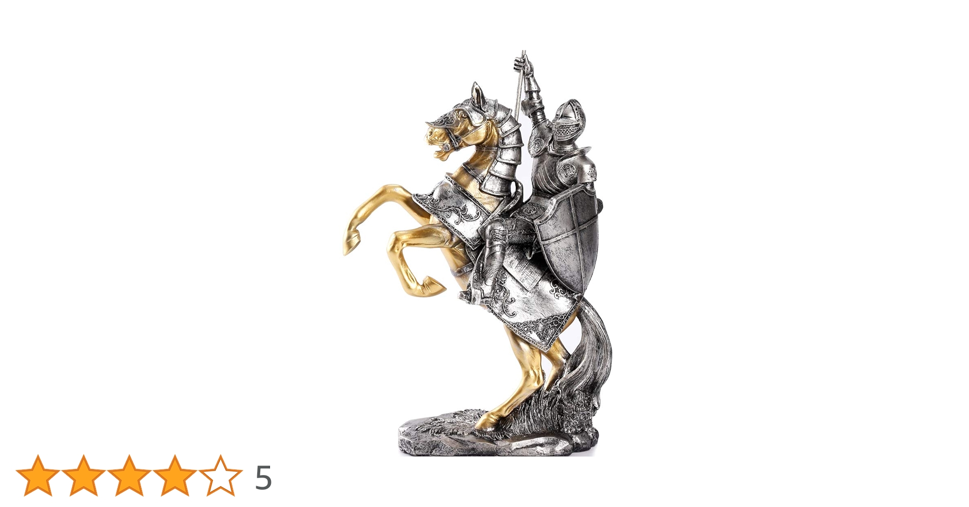 Amazon.co.jp: H&W 樹脂製 中世の十字軍 立っている馬の騎士 アート像