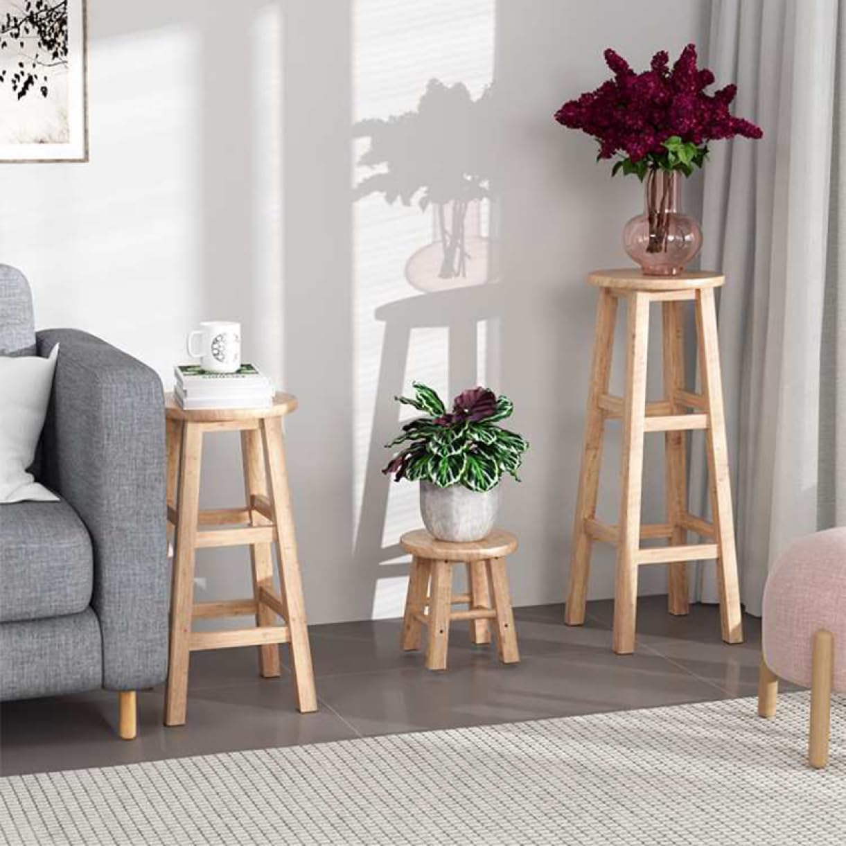 Amazon.co.jp: MJKQ9 フラワースタンド プランター台 花台 木製