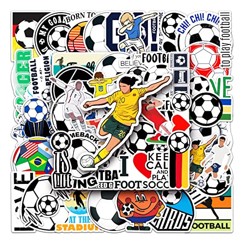 サッカーステッカーセット 50枚 防水ステッカー サッカーシールパック ブランドステッカースーツケース 車 バイク ヘルメット スケボー ギターなどに適用