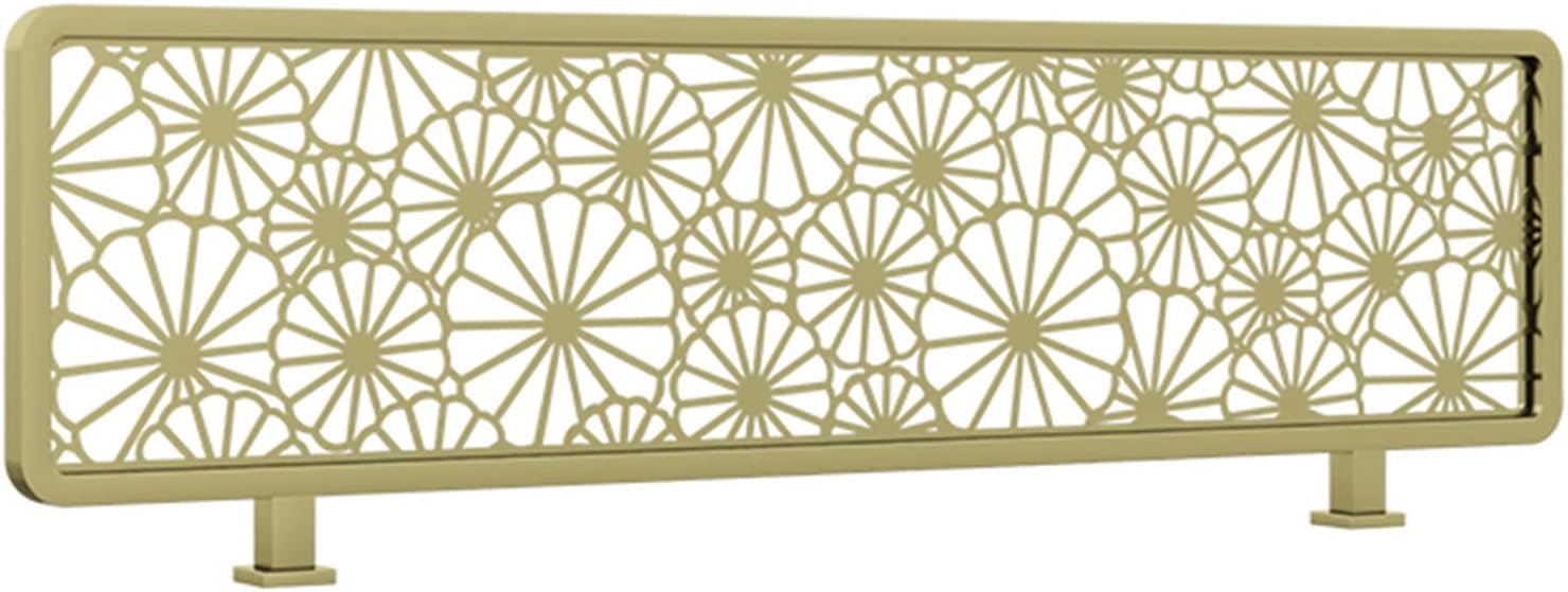 ZYCHSJXA Dividers For Dining Areas, Hollow Out Ironwork Restaurant Office 30cm Countertop Desk Divider Glass Partitions(Gold-b,90cm)