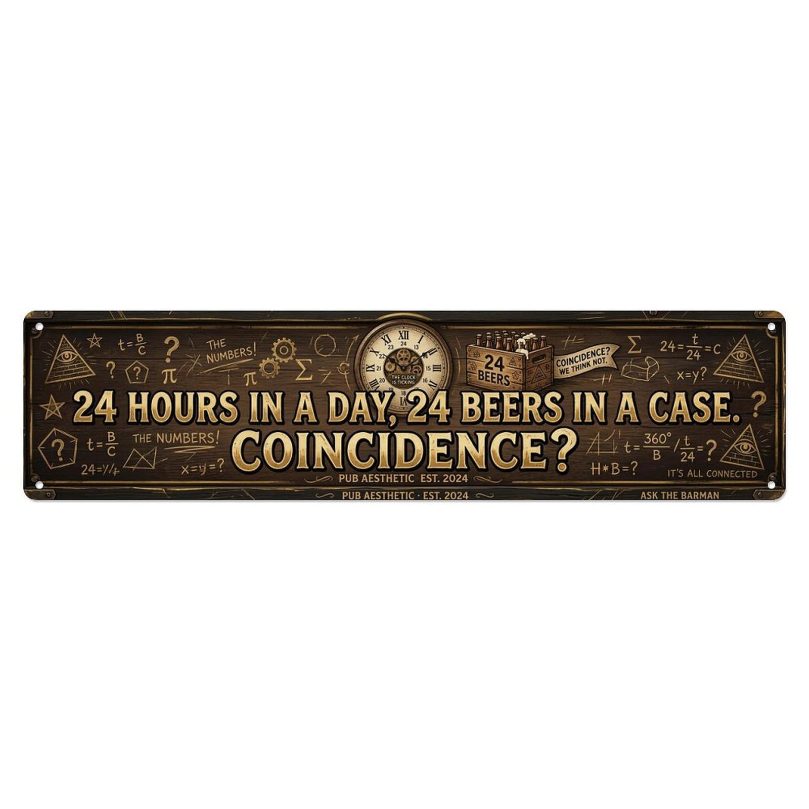 Case Coincidence Pub Beverage Metal Tin Sign Plaque Wall Decor for Cafe, Club Bar, Office, Home Garden Metal Poster 4x16Inch