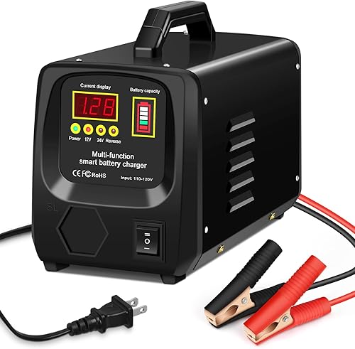 Miniatura 8 de Outerman Cargador de batería de automóvil, 12V-12A24V-8.5AMH, cargador de batería automático inteligente, cargador de goteo de alta y baja potencia,