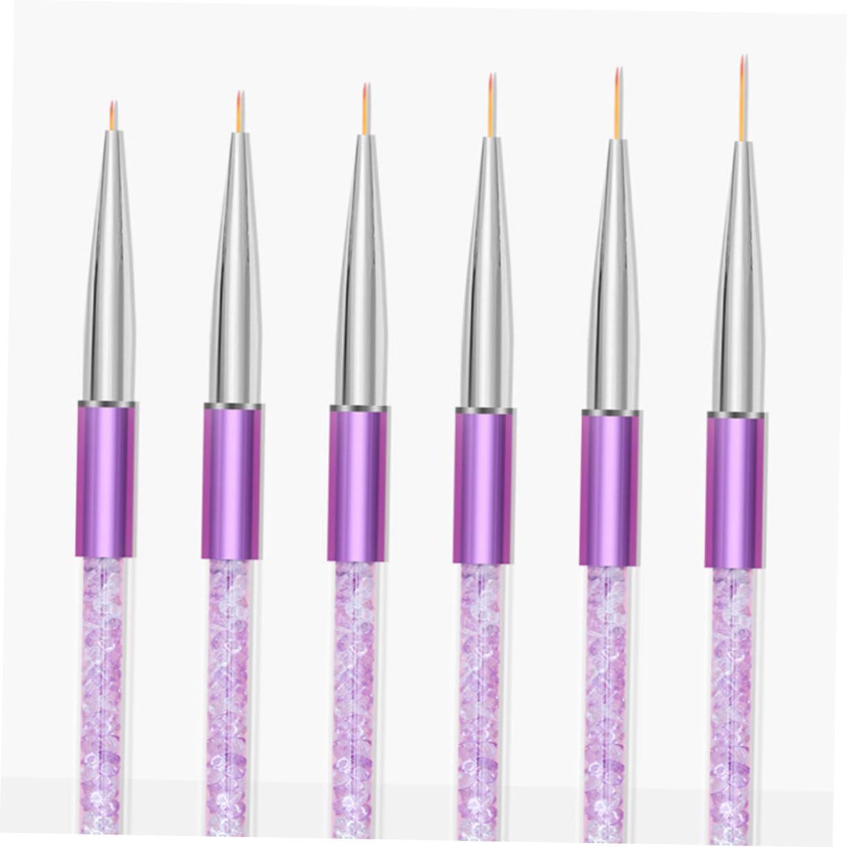 Healvian 3 Set Di Penne Per Nail Art Linee Di Trazione Design Per Unghie Penne Con Estremità in Metallo Pennelli Per Manicure Strumenti Per Nail Art Set Da 6 Pezzi*3