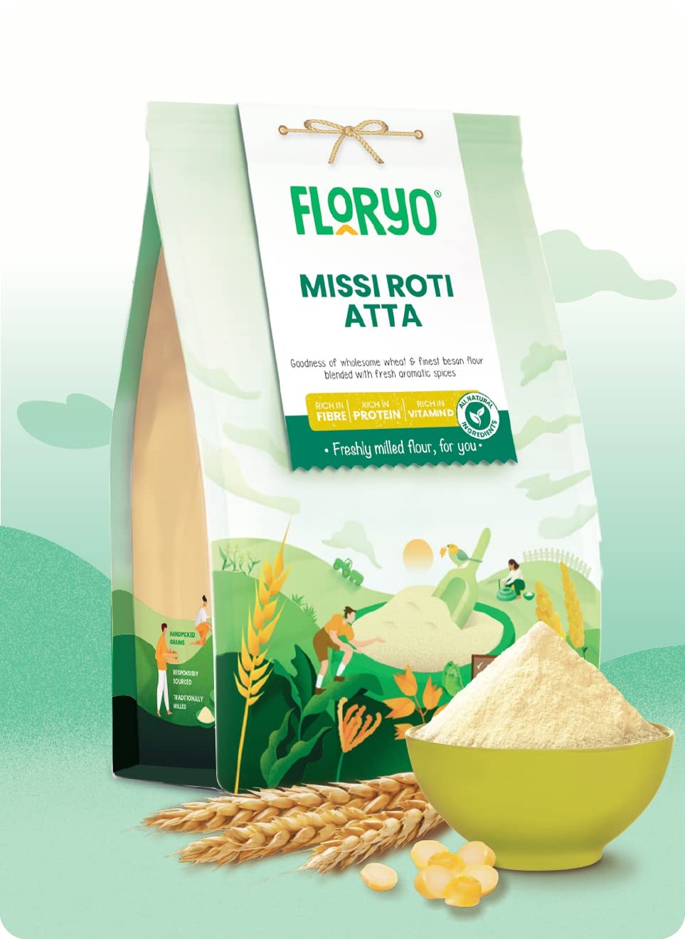 Floryo Missi Roti Atta | Ready to Use | Freshly Milled After Order | Convenient | No Preservatives | Goodness of Besan | 350 g (B0C5DLJWG9) Amazon Price History, Amazon Price Tracker