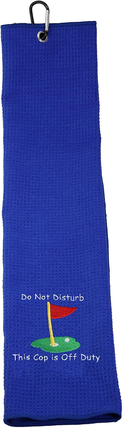 review LEVLO Cop Off Duty Golf Towels Police Officer Gift Do Not Disturb This Cop is Off Duty Golf Towels Cop Gift for Men Policemen Golf Towels (This Cop is Off Duty)