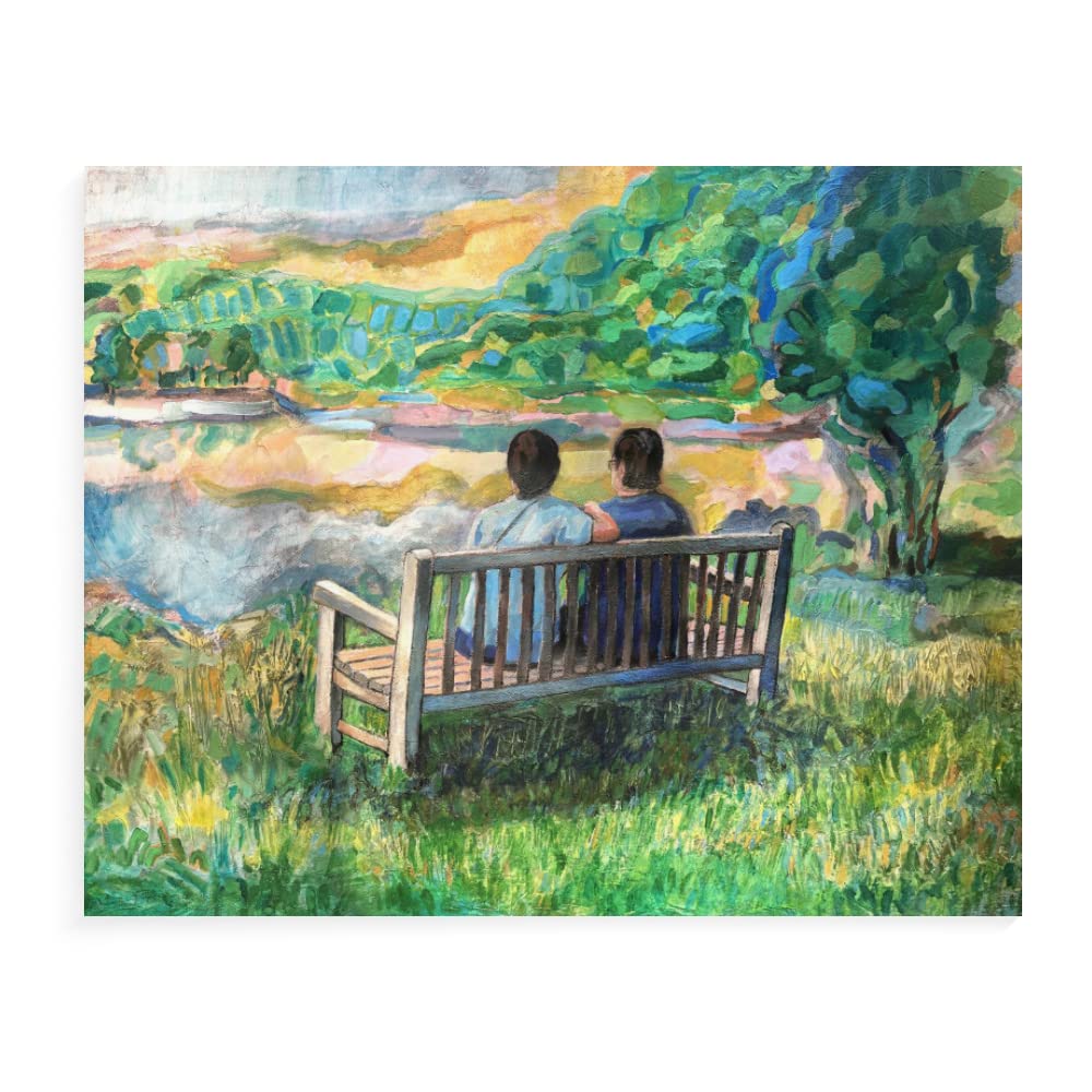 Peinture avec les numéros adultes Paysage, kit de plage peinture par numéros 40 x 50 cm, peinture à l'huile avec pinceaux pour débutant, peinture avec numéros pour décoration maison, idées cadeaux