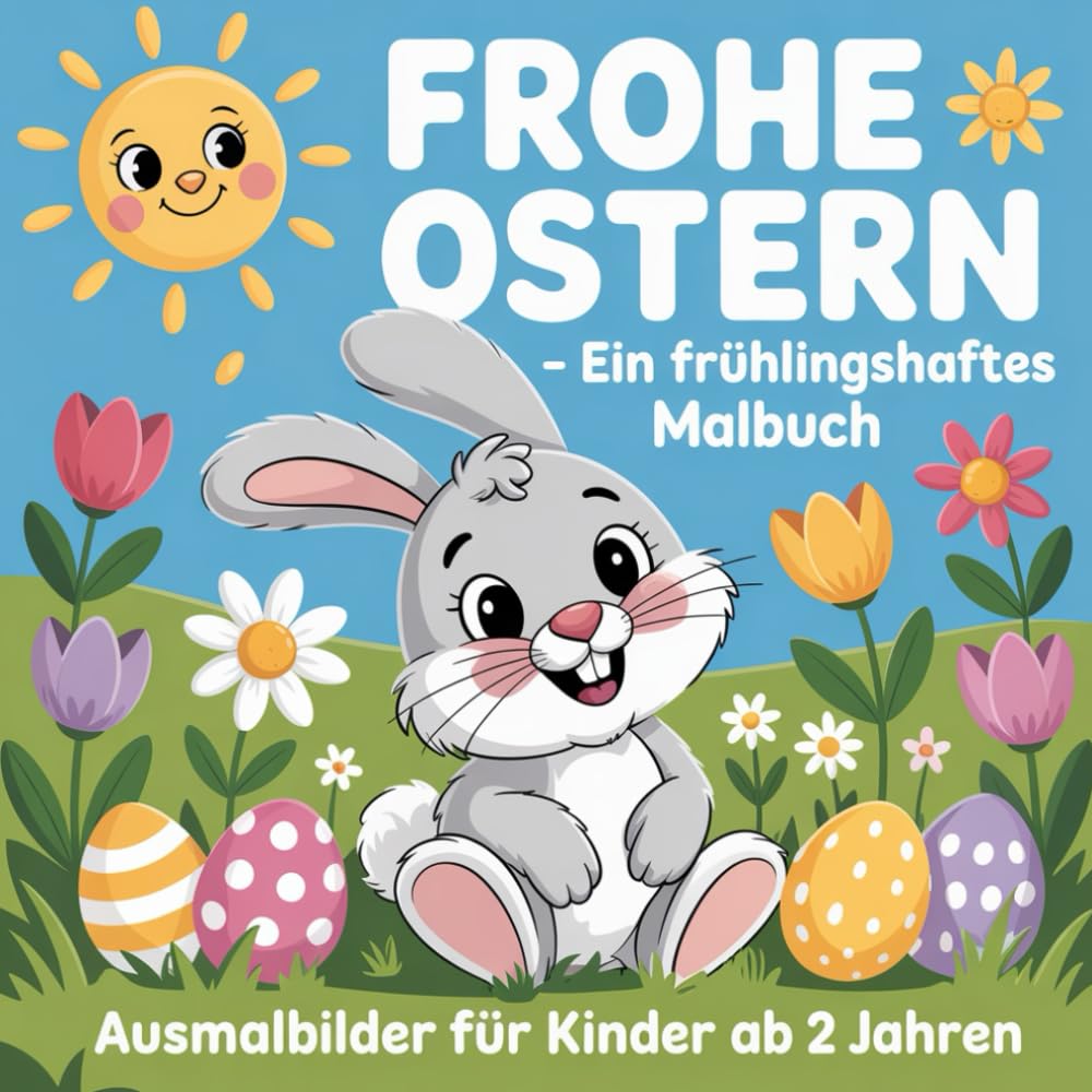 Frohe Ostern - ein frühlingshaftes Malbuch: Ausmalbilder für Kinder ab 2 Jahren