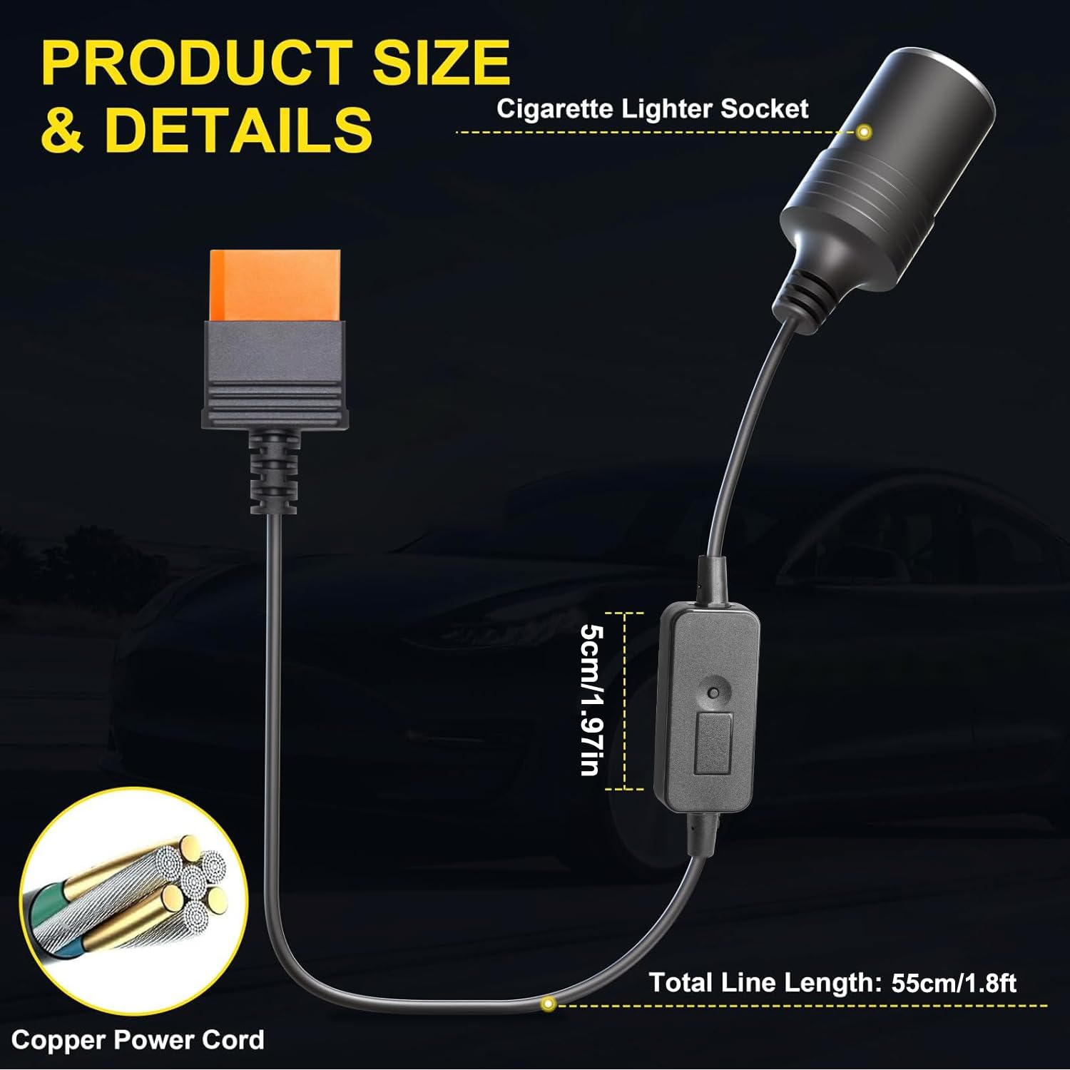Amazon.com: TAIFU 12V SDC to Car Charger Plug Power Cable