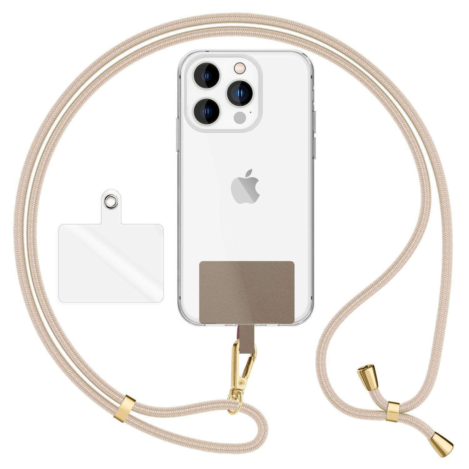 Lanière HoldMe Air NALIA Pour Smartphone - Dragonne Universelle Réglable 160 Cm Avec Mousqueton Et Pads - Compatible Toutes Coques