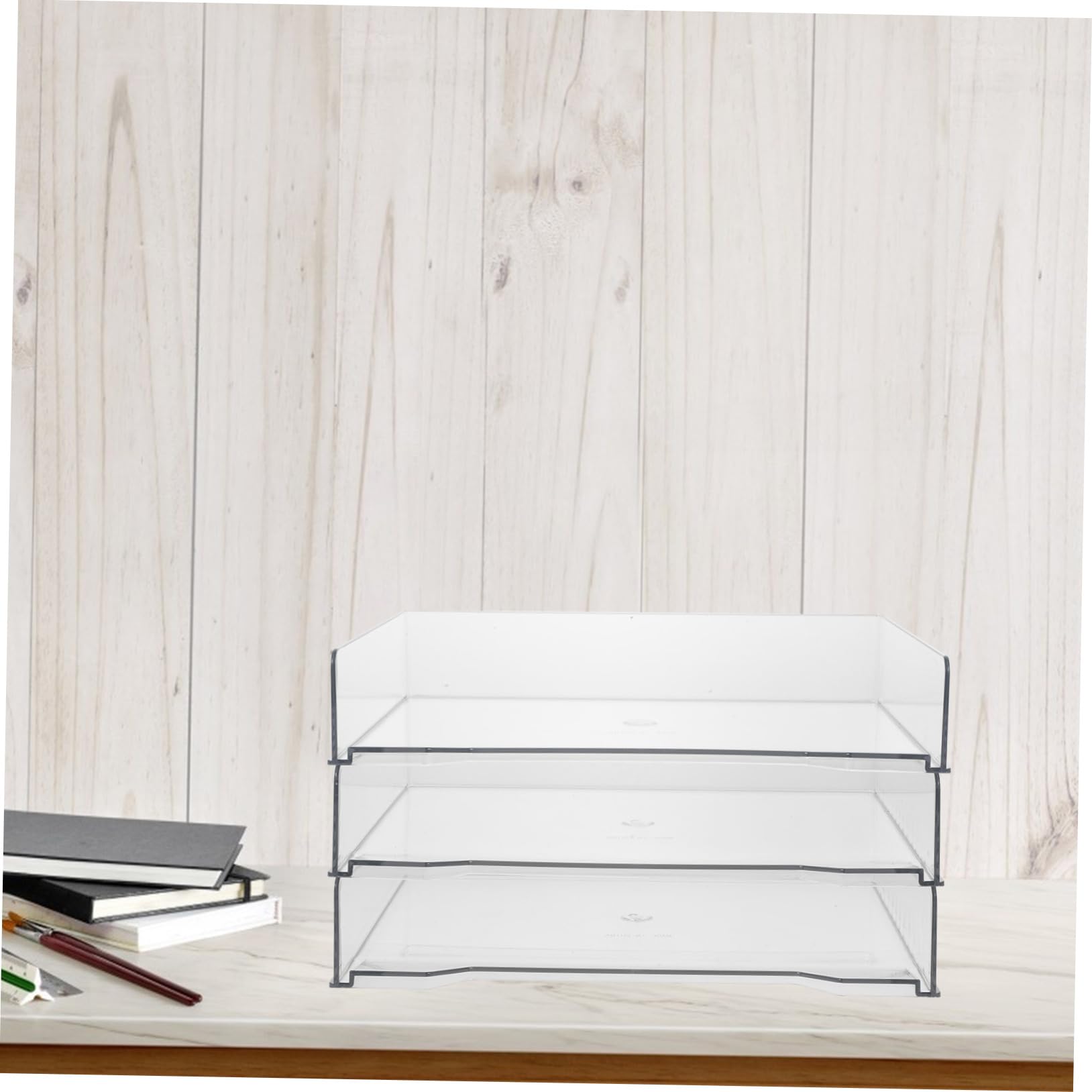 3 unidades de archivos, elegante caja de almacenamiento de escritorio, soporte de papelería de oficina, estante de documentos, estantería que ahorra espacio para el hogar y la oficina