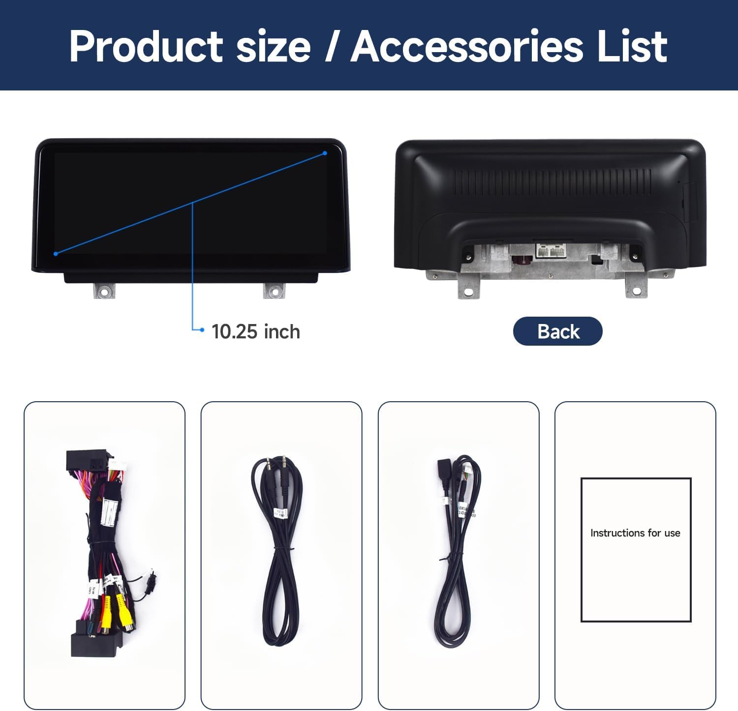 BMW Serie 1 F20 F21 Serie 3 F30 F31 F34 Serie 4 F32 F33 F34 CTB 10.25" CarPlay Android Auto Schermo Touch Retrofit Plug & Play