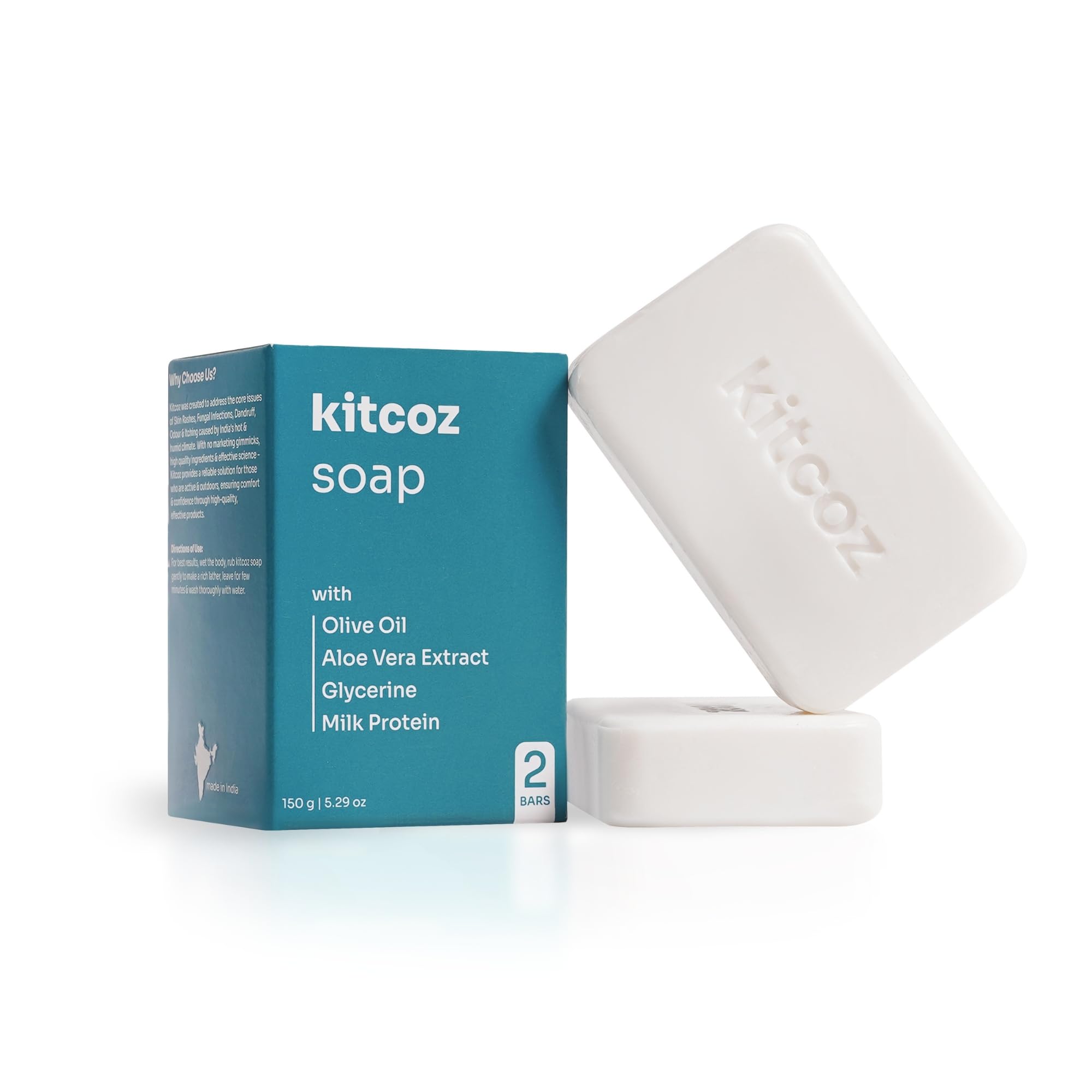 Kitcoz Anti Fungal & Anti Bacterial Soap For Intensive Fungal Infections of The Skin (Pack of 2) | Anti Itching Soap - Good for All Types of Skin (75gm x 2)
