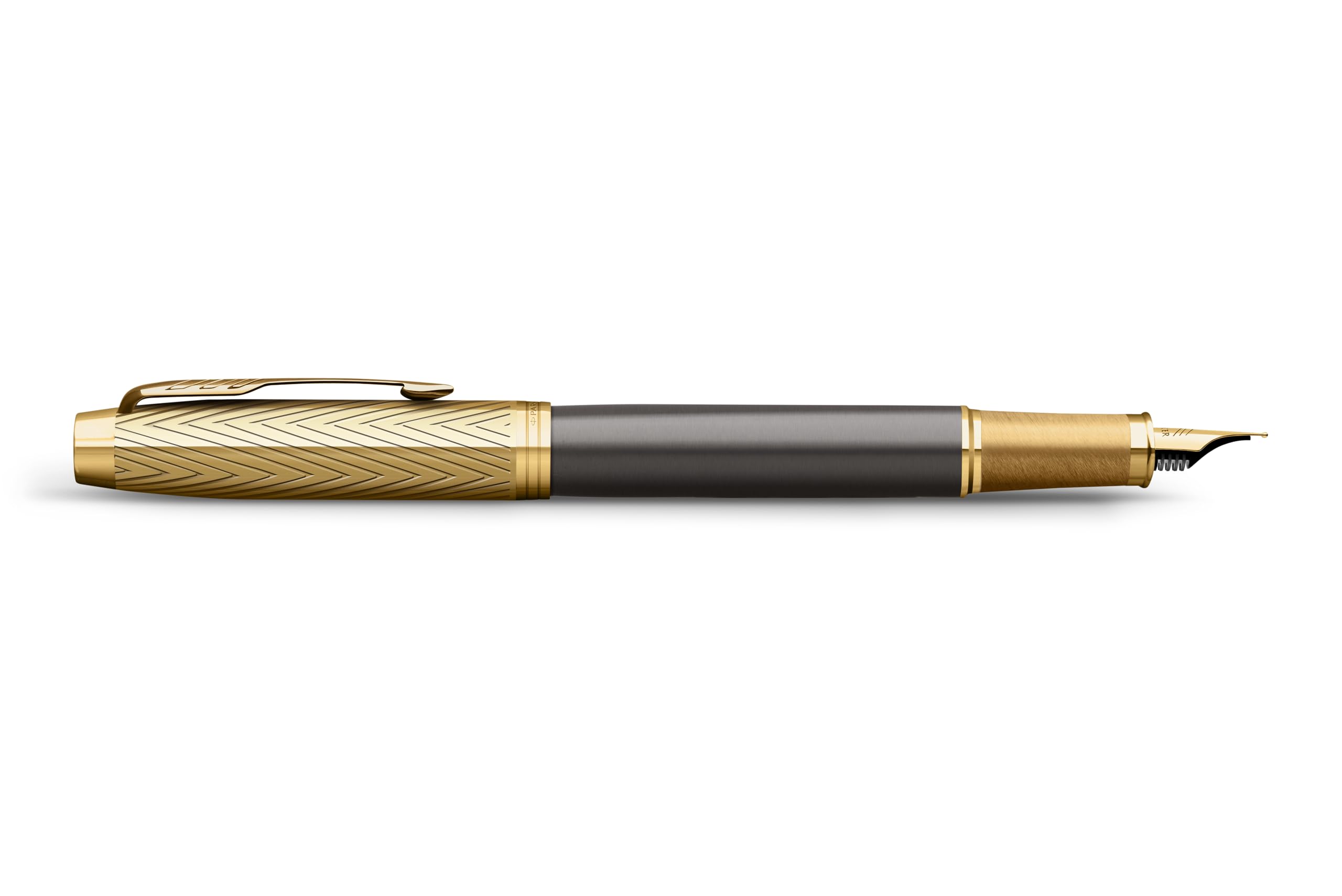 Parker IM Premium Prestige - Penna stilografica con pennino F, colore: Grigio
