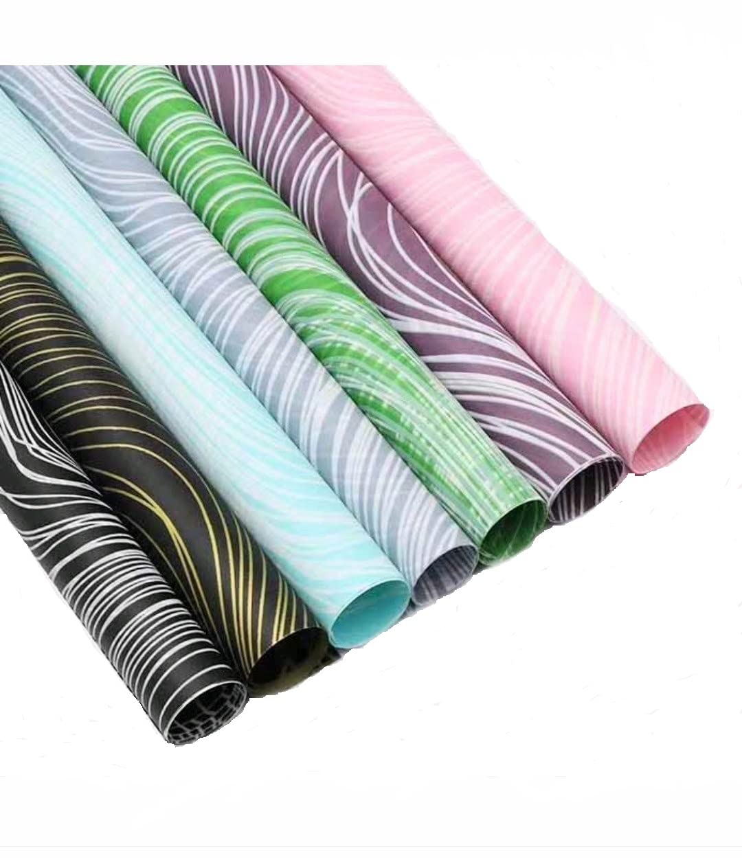 Just Flowers Waterproof Floral Wrapping Paper, Gift Wrapping Paper Roll Sheet, Florist Bouquet Supplies (Pack Of 10, Abstract-Design,Multicolor)