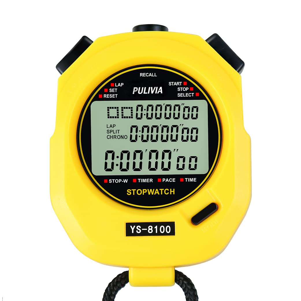 Buy PULIVIA Sports Stopwatch Timer 100 Lap Split Memory Recall