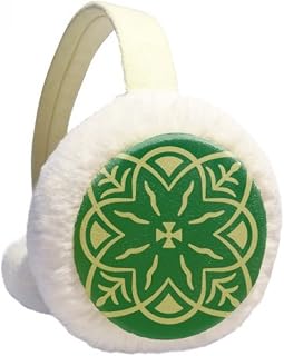 Protetor de orelhas de inverno com estampa decorativa estilo Talavera verde para ambientes externos