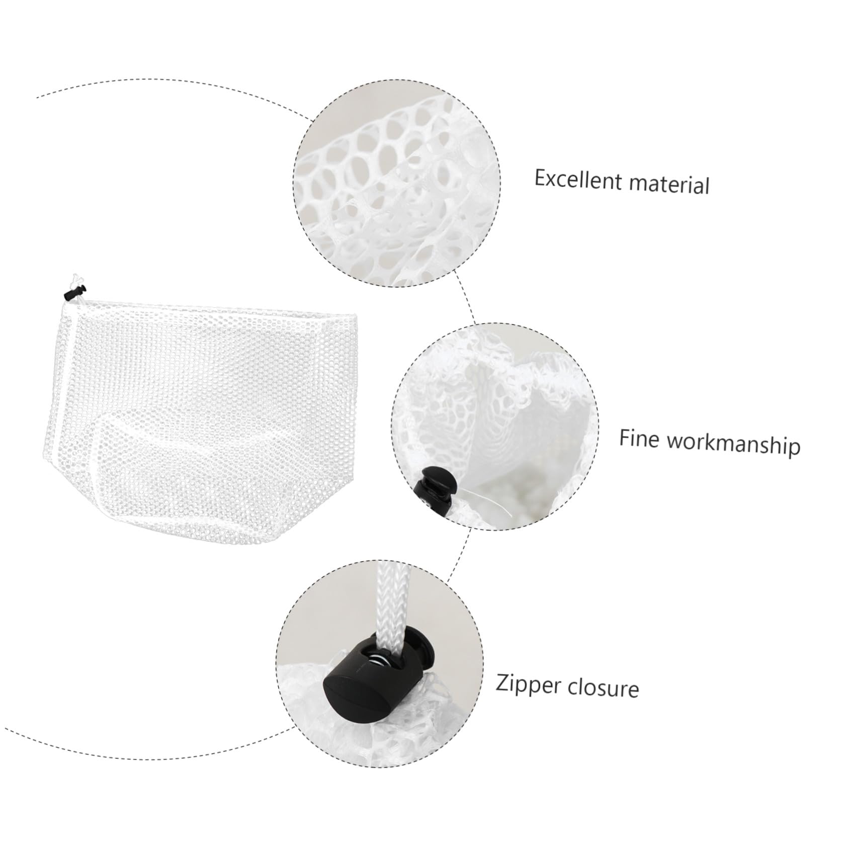 Cabilock 5 Stück Wäschenetz mit Kordelzug aus Polyester Robust und Schützend Verhindert Verformung der Wäsche für Waschmaschine und Haushalt zur Aufbewahrung von Socken und Spielzeug