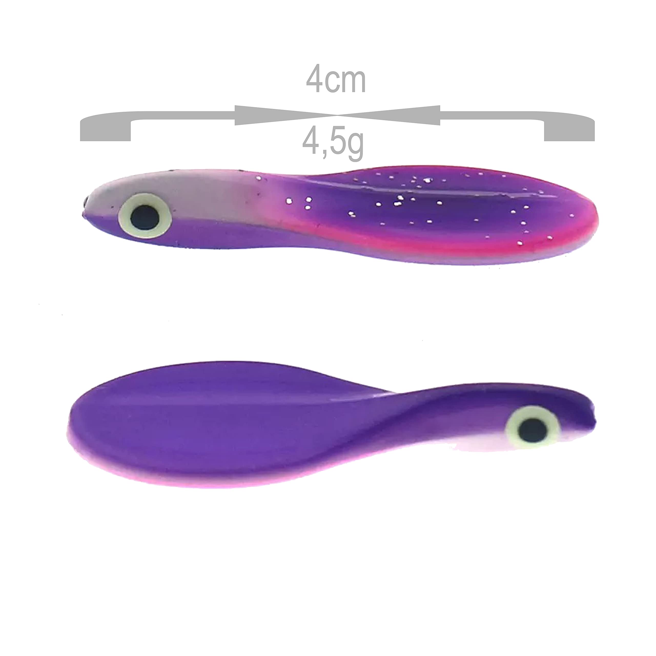 Inline Spoon Trucha en caja | UV activo y ojos 3D autoiluminados | Intermitente continuo para trucha Inliner Spoon Inline Spoons Trucha Angel Set Magic Spoon