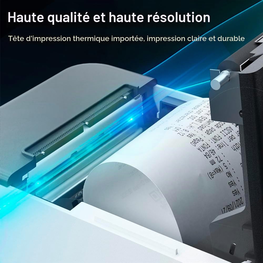 Bisofice Imprimante thermique 80 mm USB LAN ESC/POS pour restaurants supermarchés