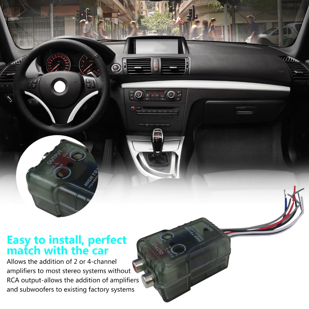 Convertitore Rca Autoradio Convertitore Di Livello Auto RCA | Per Altoparlanti, Con Funzione Di Ritardo | Migliora L'Audio Stereo Subwoofer Auto - Foto 2