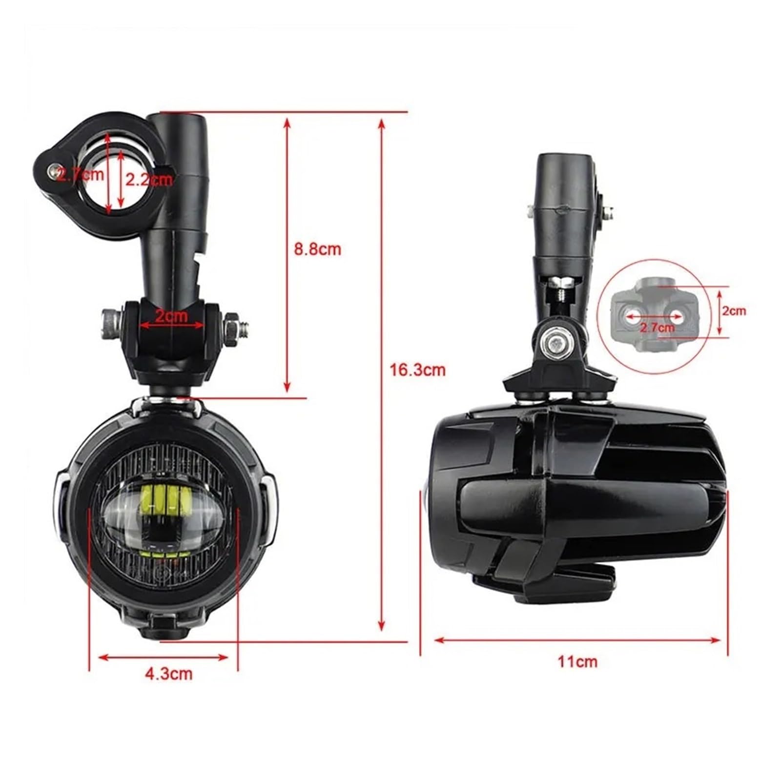 Luces Auxiliares De Conducción Universales Para Motocicleta Faro Antiniebla Delantero LED 4000Lm 12V 100W Resistente Al Agua 2 Uds Faro Redondo Moto(Light and cover)