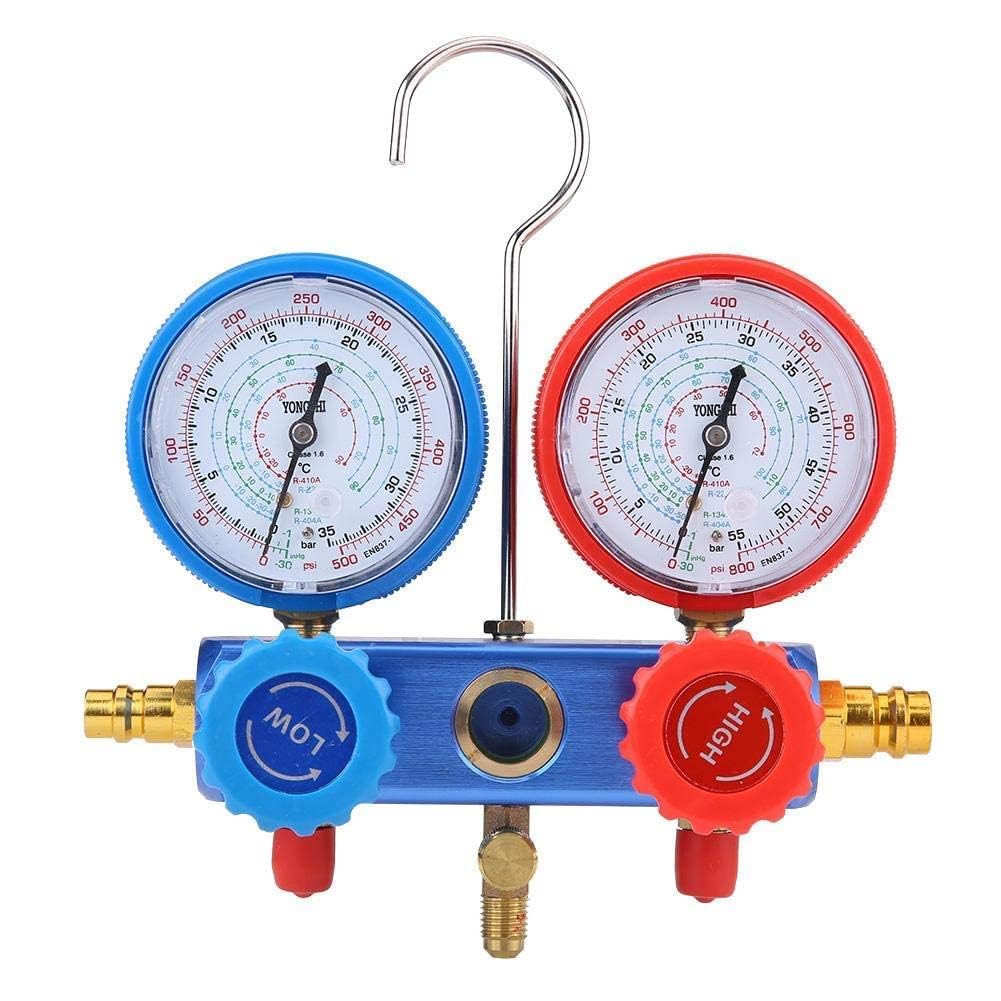 Resser Klimaanlagen Monteurhilfe Set R134a Manometer Klimaservicegerät Dichtheitsprüfer KFZ Werkzeug