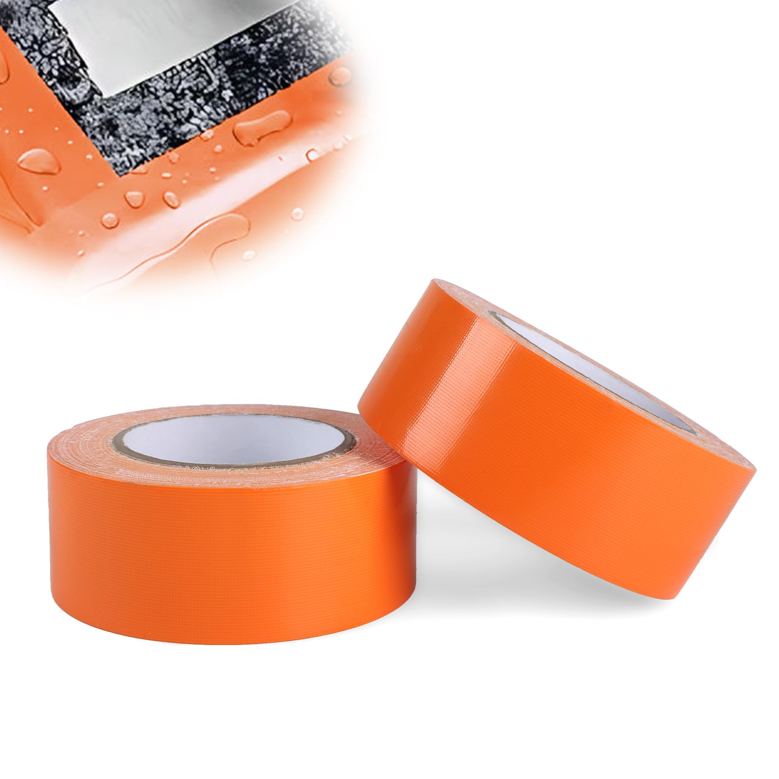Supaway Orange Duct Tape Waterproof 50 mm x 30 m Professional Fabric Tape 2 Rolls Repair Tape Sealing Tape Duct Tape Extra Strong for Marking Crafts