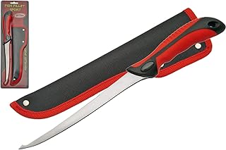 SZCO Supplies 12 Supplies Fish Fillet Sport Knife, red/Black, 211183