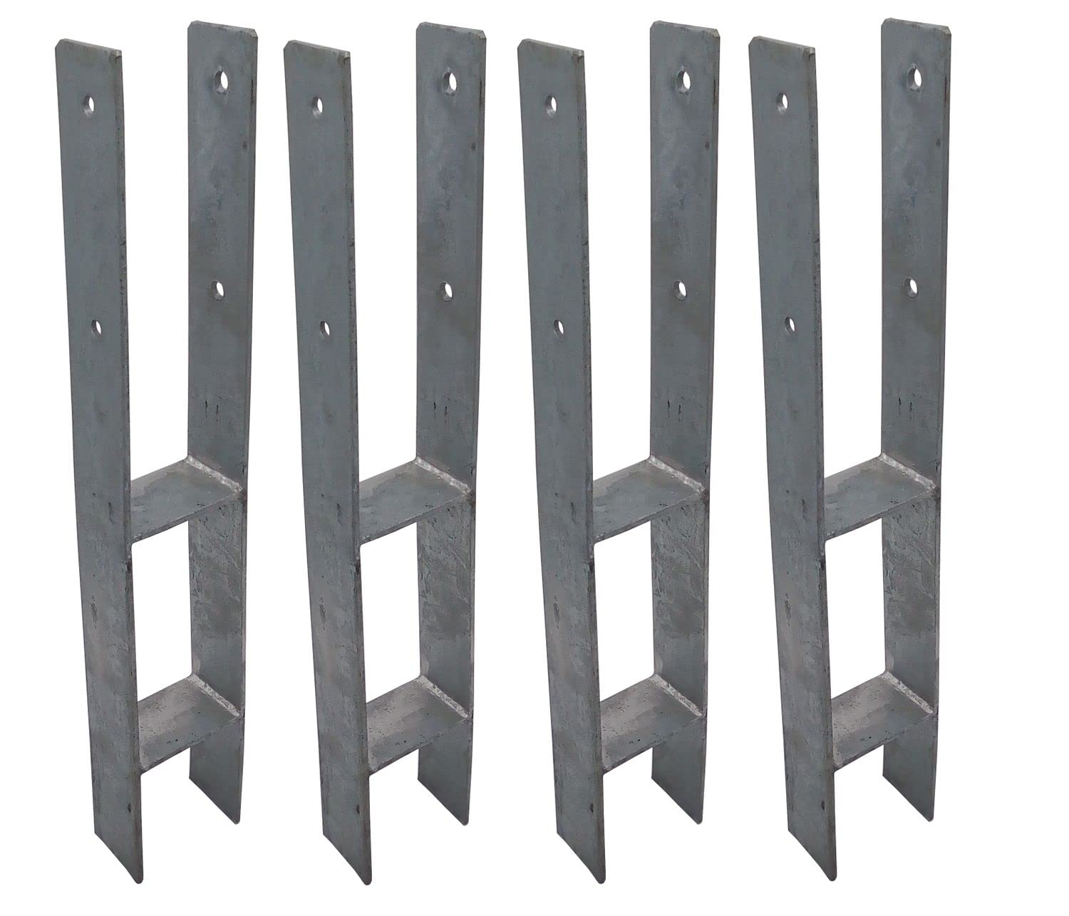 4er Set H-Anchor Hot Dip Galvanized Post Carrier 91 MM/600 MM Braces Post Anchor