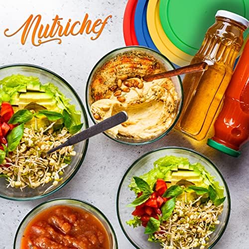 NutriChef 4‑Piece Glass Mixing Bowls with Lids – Premium Borosilicate Glass Bowl Set (1 QT‑3.7 QT) – Non‑Toxic Bowls with Airtight Lids for Mixing, Baking, Serving & Storage - Thumbnail 3