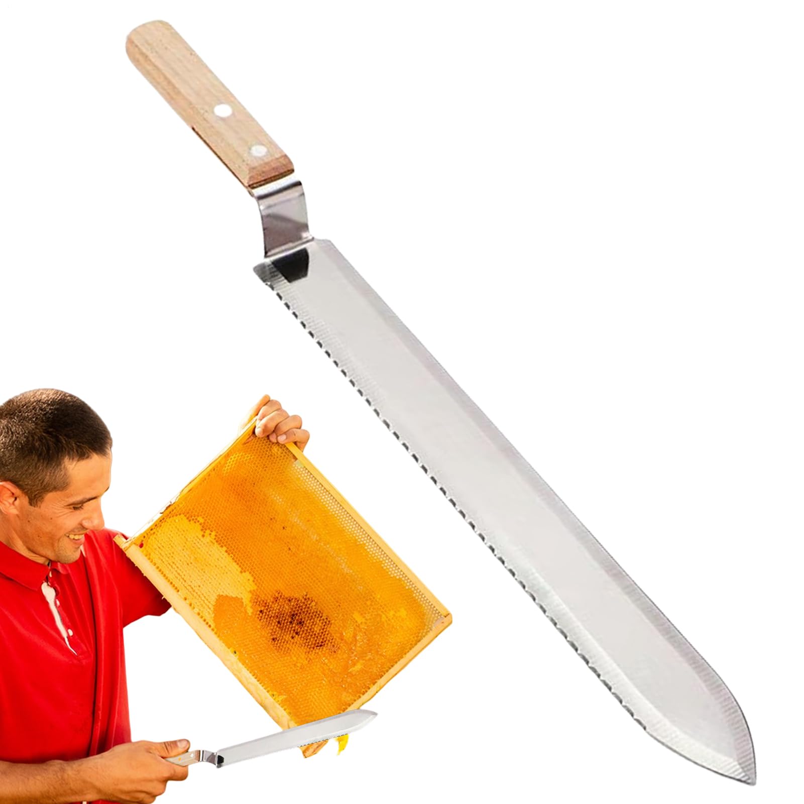 Couteau À Désoperculer - Couteau À Désoperculer Le Miel | Couteau À Opercule Dentelé En Acier Inoxydable, Couteau À Nid D'abeille, Outil Pour La Récolte Et L'extraction Du Miel